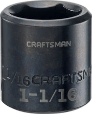 1 1 sixteenths inch S A E impact shallow socket.
