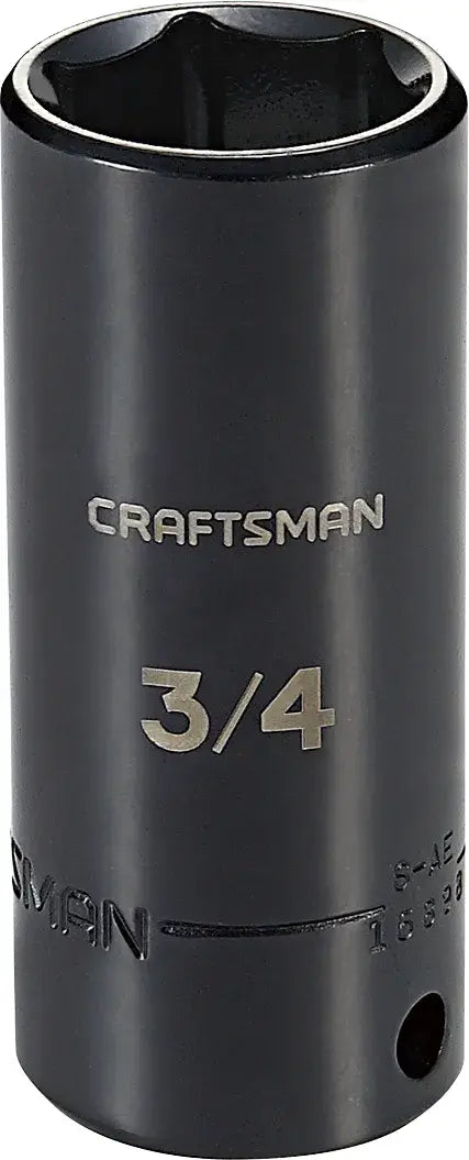 3 eighths inch drive 3 fourths inch S A E deep impact socket.