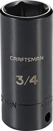 3 eighths inch drive 3 fourths inch S A E deep impact socket.