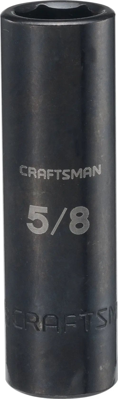 Photo of CRAFTSMAN deep socket, black finish, 5/8 inch size, CMMT15999, upright angle on white background.