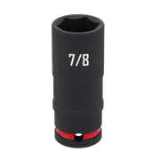 A black Craftsman 7/8 inch deep socket with a red band near the bottom, designed for use with a ratchet or wrench.