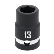 A close-up image of a black Craftsman socket with the number 13 printed in white on its side, used for tightening or loosening bolts.