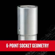 Craftsman chrome 6-point socket, vertical front view, SKU CMMT17395V, tool graphics category.