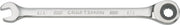 Craftsman CMMT39230 chrome ratcheting combination wrench front view on white background.