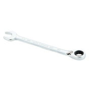 A chrome Craftsman combination wrench with an open-end and a ratcheting box-end, displayed on a white background.