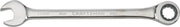 Photo of a Craftsman CMMT42575 17mm combination ratcheting wrench, chrome finish, top view, white background.