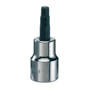 Photo of CRAFTSMAN hex bit socket, chrome and black finish, engraved number 5, SKU CMMT42675, front angle on white.