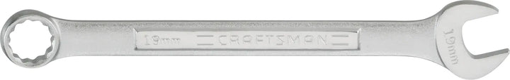 Photo of Craftsman CMMT42921 combination wrench 19mm, silver finish, flat lay on white background.