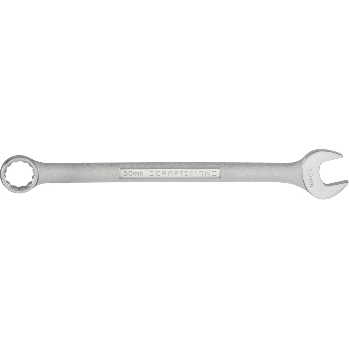 Photo of Craftsman CMMT42935 30mm combination wrench, silver finish, front angle, tool category.