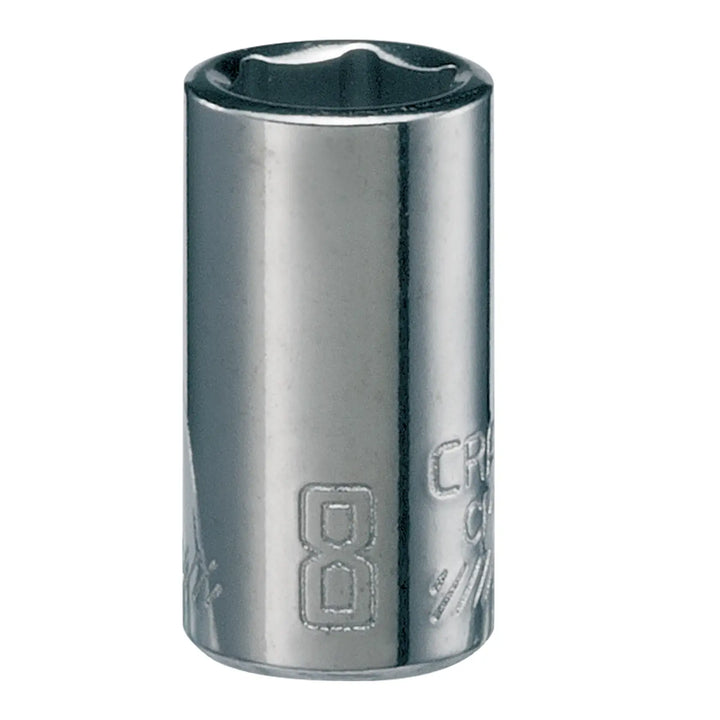 Photo of Craftsman socket, chrome finish, size 8mm, front angle, SKU CMMT43504.