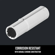 CRAFTSMAN chrome socket, corrosion resistant, graphics asset, SKU CMMT44415, angled view on white background.