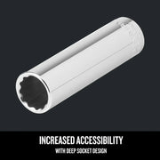 Craftsman deep socket, chrome finish, graphics category, angled view, CMMT44416 visible.