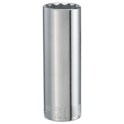 CRAFTSMAN CMMT44447 deep socket, chrome finish, upright on white background, front angle.