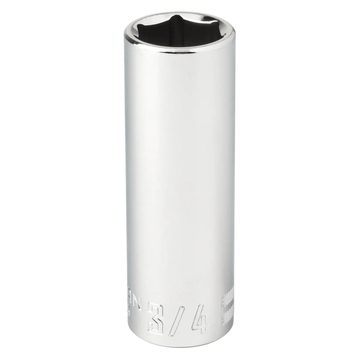 Craftsman 3/4 inch chrome deep socket, cylindrical, front angle, CMMT45935.