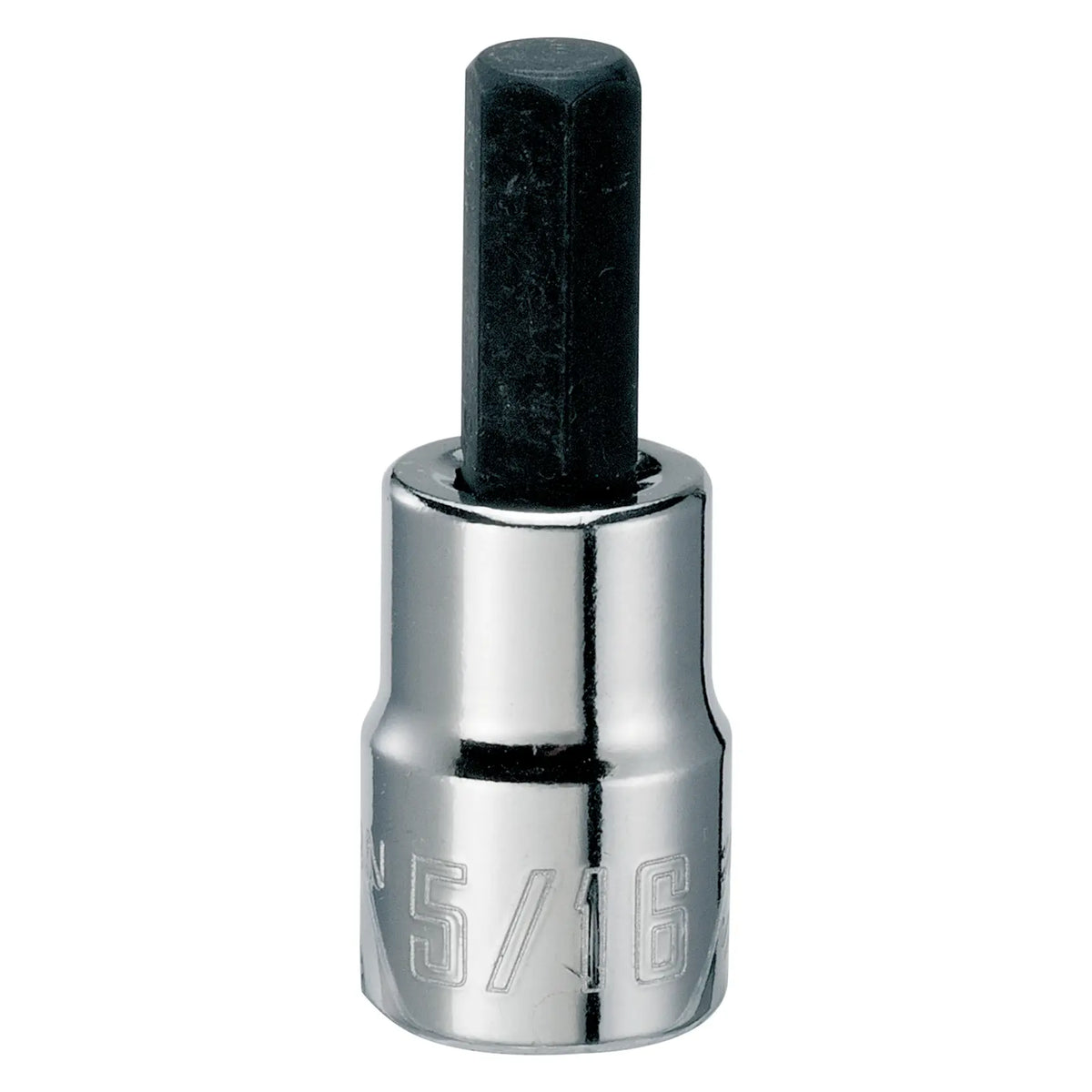 Photo of CRAFTSMAN hex bit socket, chrome finish, 5/16 size, front view, SKU CMMT46664.