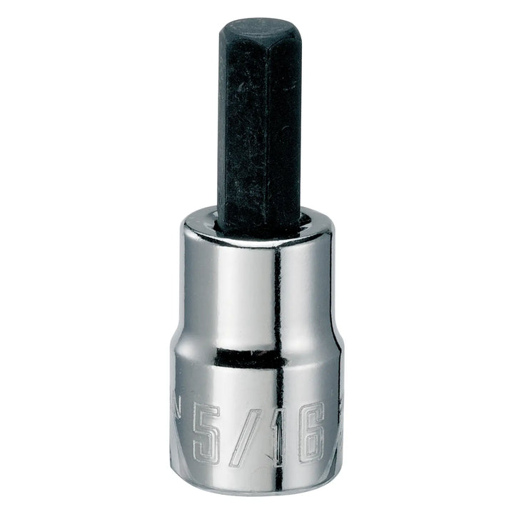 Photo of CRAFTSMAN hex bit socket, chrome finish, 5/16 size, front view, SKU CMMT46664.