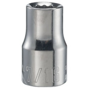 Craftsman 7/16 inch chrome socket, SKU CMMT47501, straight-on white background.