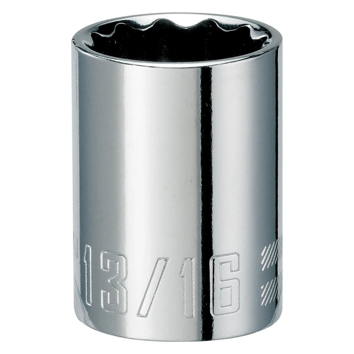 Photo of Craftsman 13/16-inch chrome socket, SKU CMMT47511, tool photographed upright on white background.