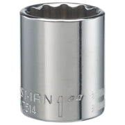 Photo of Craftsman socket, chrome finish, SKU CMMT47514, tool category, front angle on white background.