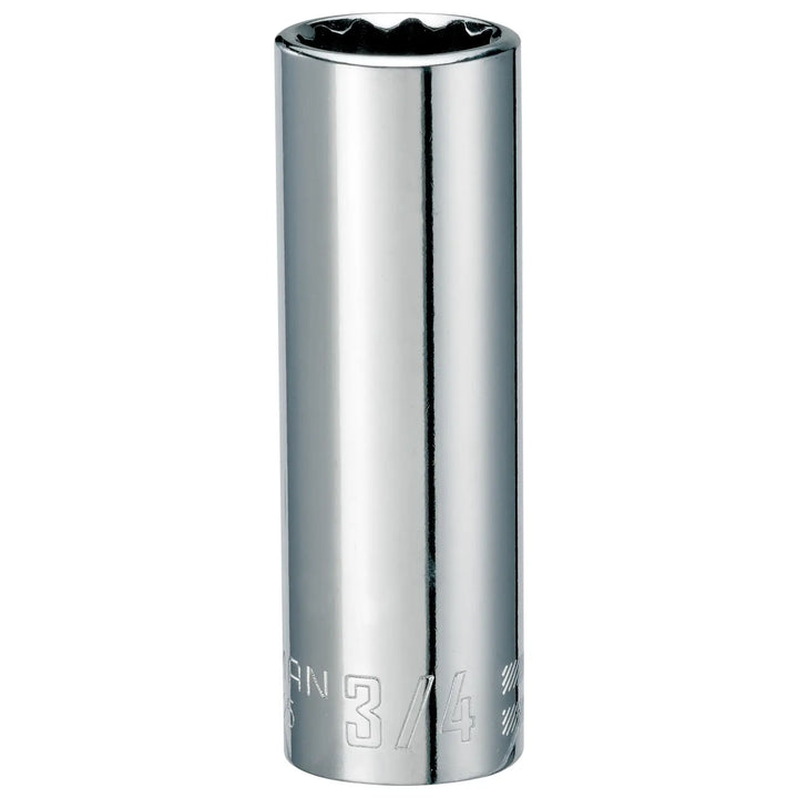 Craftsman chrome deep socket, 3/4 inch size, SKU CMMT47525, shown upright on white background.