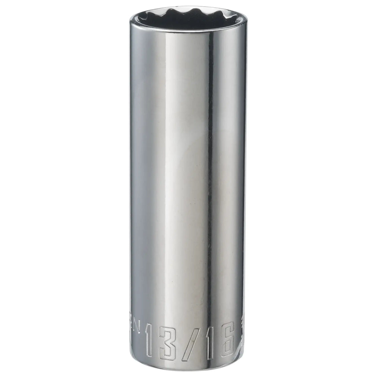 Craftsman CMMT47527 chrome deep socket, 13/16 inch, shown on white background, front angle.
