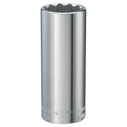 Photo of Craftsman CMMT47531 chrome deep socket, cylindrical shape, laser-etched markings, white background.