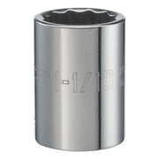 Photo of Craftsman chrome 1-1/16 inch socket, CMMT47774, shown upright on white background.