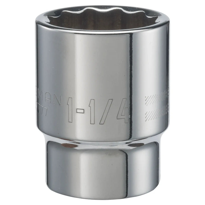 Photo of Craftsman CMMT47777 chrome 1-1/4 inch socket, close-up on white background, tool category.