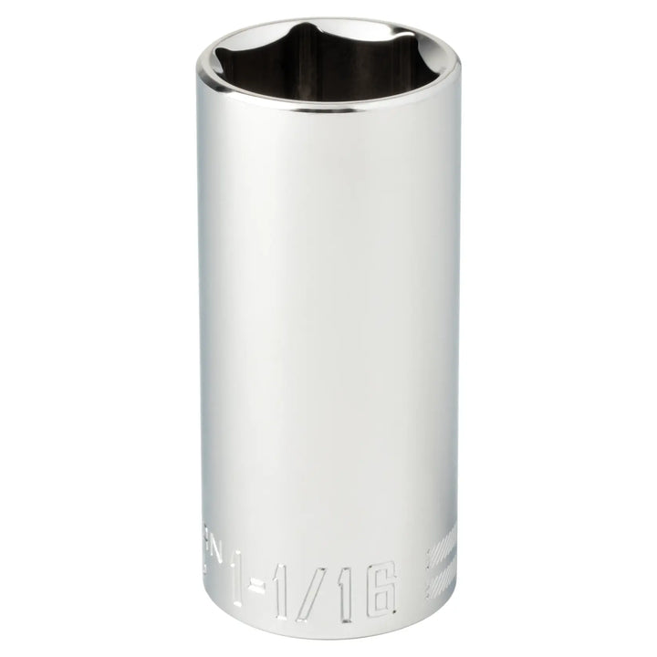 Craftsman chrome deep socket, 1-1/16 inch, CMMT50756, tool category, front angle on white background.