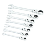 Craftsman ratcheting wrench set, chrome finish, white background, SKU CMMT87010.