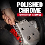 Photo of Craftsman wrench CMMT87220 in use, polished chrome finish, tightening bolt on machinery.