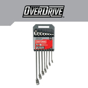 Front angle photo of Craftsman 7-piece SAE wrench set in holder, SKU CMMT87707, with Overdrive branding.