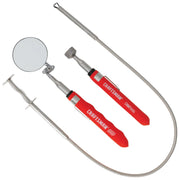 Photo of CRAFTSMAN CMMT98276 4-piece inspection tool set with red handles, including mirror, magnetic pickup, and flexible claw.