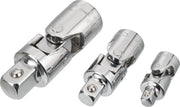 CRAFTSMAN CMMT99277 set of three chrome universal joint adapters, angled view on white background.