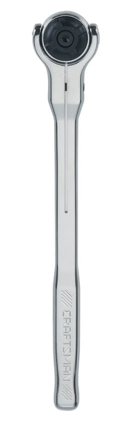 Photo of Craftsman ratchet wrench CMMT99422, silver finish, front angle on white background.