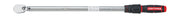 Photo of Craftsman torque wrench CMMT99434, chrome finish, black and red handle, side angle on white background.