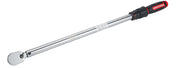 Photo of Craftsman torque wrench with red and black handle, SKU CMMT99434, side angle on white background.