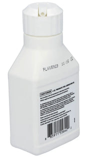 A white plastic bottle of Craftsman 4-ounce pneumatic tool lubricating oil with a printed label containing usage instructions and safety warnings.