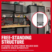 CRAFTSMAN cabinets and pegboard panels, SKUs 0-29-808, CMST32600RB, CMST32600BG, CMST32600WB, in workshop.