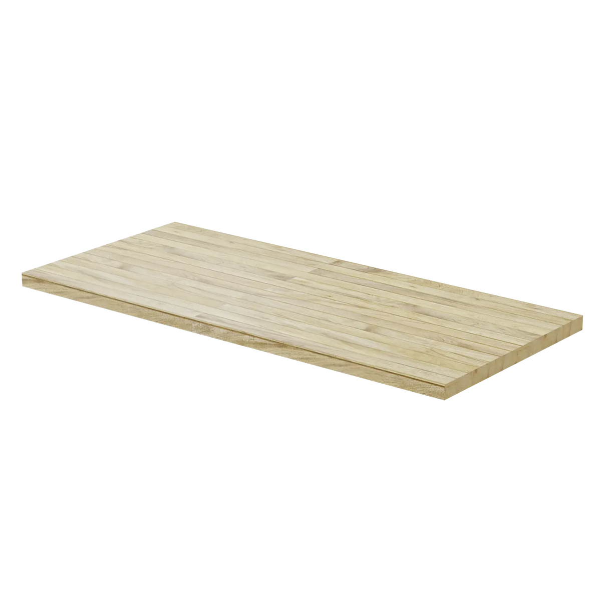 A rectangular wooden workbench top with a light wood finish, shown against a white background.