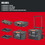 Photo of CRAFTSMAN VERSASTACK XL tool storage set with suitcase, deep toolbox, rolling unit and trays, CMST60420.
