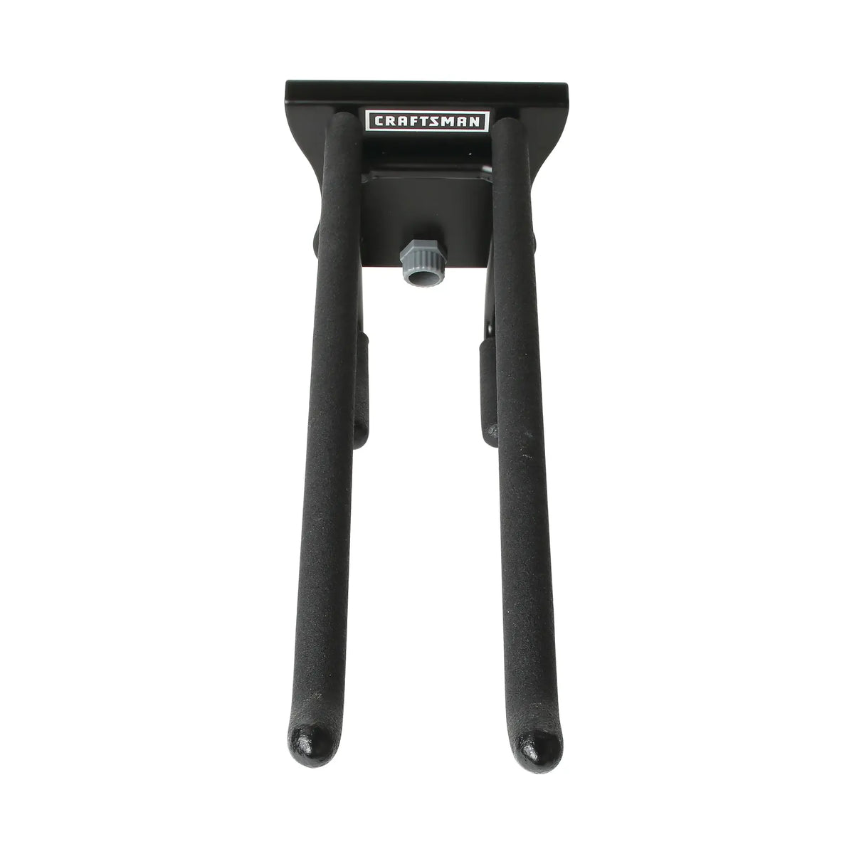 Photo of Craftsman tool holder CMST82606VT, black metal wall-mount with two padded arms, front view.