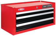 Photo of Craftsman red tool chest with three drawers, angled view, SKU CMST98246RB.
