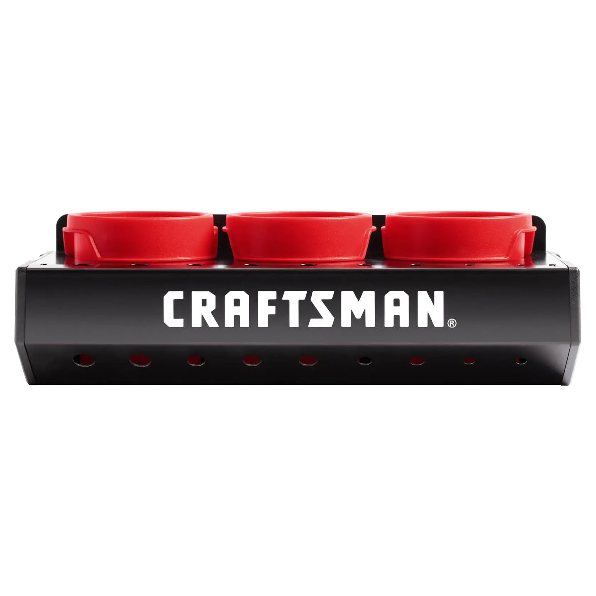 Front view photo of Craftsman tool organizer with three red bins, SKU CMST98255, on white background.