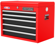 Photo of Craftsman red tool chest CMST98263RB with five drawers, angled view on white background.