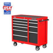 Photo of Craftsman CMST98270RB red rolling tool chest with multiple drawers, front angle, white background.