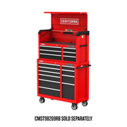 Craftsman red rolling tool chest with multiple drawers, open top; SKU CMST98270RB; front angle.