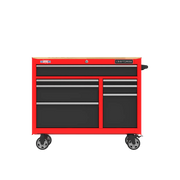Front view of Craftsman red and black rolling tool chest with five drawers, model CMST98271RB, on white background.