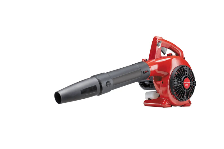 Photo of CRAFTSMAN gas-powered leaf blower, red and black, SKU CMXGAAM204101, side angle on white background.