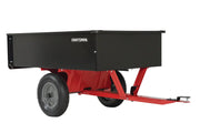 Photo of Craftsman utility cart CMXGZBF7124355, black box and red frame, side angle on white background.
